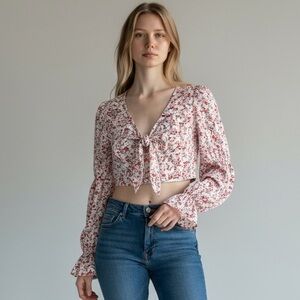 Miss Lola Multicolor Floral Crop Top